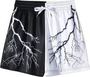 Short pour homme Vintage Sun Dye Fade Sweat Cotton Shorts Distressed Cut Edge Puff Printing Short d'été pour homme délavé à l'acide - Product Image 5