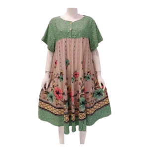 KLOK 11 ropa de dormir de verano para mujer patrón Floral rayón tela Premium cómoda Cintura elástica de manga corta talla grande suave - Product Image 5