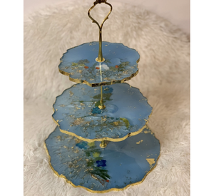 แท่นวางเค้กทำจากเรซินรอบกลมแบบสั่งทำแท่นวางเค้ก3ชั้นแท่นวางเค้กสำหรับงานแต่งงานออกแบบได้เองโดย tradebit - Product Image 3