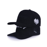 Casquette de baseball snapback unisexe tendance à logo brodé personnalisé vintage en suède à 5 panneaux avec visière incurvée, modèle Common Four