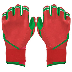 Gants de frappe de baseball personnalisés, couleur rouge, verte et blanche, sangle de poignet, durables, légers, respirants, logo personnalisé pour les professionnels - Product Image 6