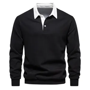 2023 Nieuwe Herfst Fashion Design Polo Hals Sweatshirts Voor Mannen Casual En Sociale Kleding Kwaliteit Katoenen Heren Sweatshirts 3
