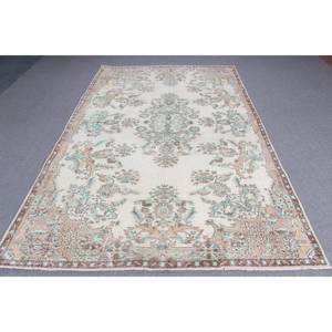 Rug, 5.9x9.2 ft Vintage Rug, <b>Brown</b> Animal Print Rug <b>Wool</b> - Product Image 1