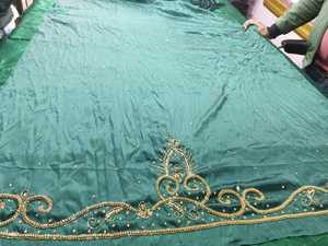 Tela de Georgette Bordada a Mano con Cuentas de Sonali Dirca, Ligera, Estilo Cruzado, Tejida, con Patrón - Product Image 6