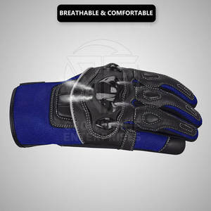 Gants de moto en cuir de vachette véritable, respirants et compatibles avec les écrans tactiles, nouvelle collection - Product Image 4