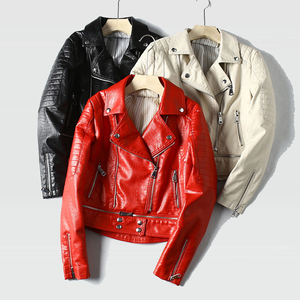 Blouson de moto unisexe en cuir véritable noir avec épaules texturées côtelées, style motard, imperméable, en toile, pour l'hiver - Product Image 4