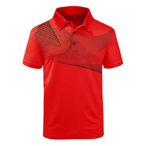 Logotipo personalizado de alta calidad de lujo a rayas de impresión de secado rápido de rendimiento de los hombres de golf Polo de seda camisetas - Product Image 1