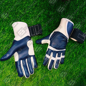 Guante de Béisbol de Cuero Vacuno Azul Marino y Blanco, Diseño Nuevo, Personalizado, con Puño Largo, Transpirable/Duradero, Ligero y Antideslizante, Precio de Fábrica - Product Image 2