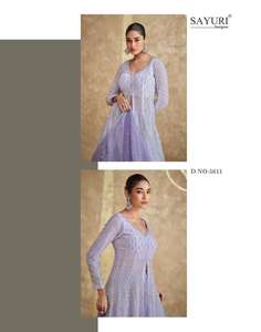 Nueva Llegada Ropa Étnica Calidad Superior Exclusivo Premium Georgette Con Bordado Indo Mujer Occidental Fabricante de Moda - Product Image 2