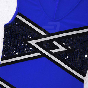 Costumes de cheerleading en polyester 100 % pour adultes, vente en gros, pour filles, avec logo personnalisé, imprimé par transfert thermique, ensembles d'uniformes de danse d'équipe, grandes tailles - Product Image 3