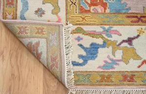 Tapis en laine tufté à la main Oushak, design turc traditionnel, taille personnalisée, antidérapant, lavable, à poils ras, avec support en latex, pour la maison et l'hôtel - Product Image 5