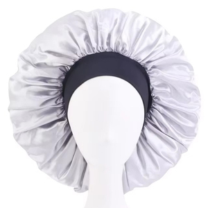 Gorros de noche de satén de Color sólido transpirable para mujer, gorros de seda para cubrir el cabello, MOQ bajo - Product Image 6