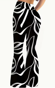 Hardhoodi Interination Women High Waist Print <b>Leggings</b> <b>Flare</b> Pants Elastic Waist Full Length Yoga Workout Trousers Pockets Four - Product Image 6