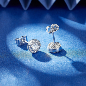 IGI Certified VVS Moissanite Diamond Stud <b>Earrings</b> 925 Silver Round Shape Classic <b>Gold</b> Fine Stud <b>Earrings</b> for Women <b>Men</b> - Product Image 3