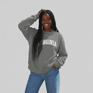 Pull en molleton de coton à col montant décontracté Delta Phi pour femmes, couleur unie, style streetwear, automne/hiver, logo personnalisé sur le devant - Product Image 1