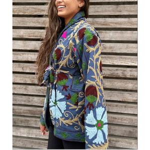 Women's <b>Short</b> Jacket Collection Best Quality Colorful Clothing Hand Embroidered Designer Boho Suzani Jacket Full <b>Sleeves</b> - Product Image 2