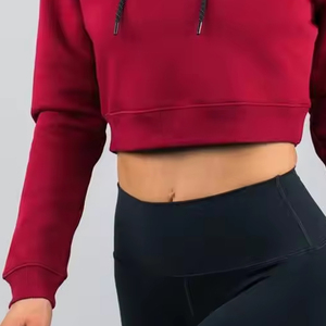 Women <b>Cropped</b> Pullover Hoodie Casual Fitness Comfortable Fit Adjustable hood with drawstring <b>Cropped</b> Hoodie For Women - Product Image 5