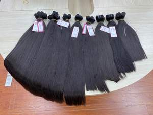 Trama de cabello Remy de calidad de lujo Estilo de onda recta sedosa con color natural Sin desprendimiento ni enredos - Product Image 5