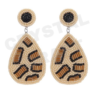 Vintage <b>Football</b> Beaded <b>Earrings</b> for Women Patriotic Orange White Blue Colour for Wedding or Memorial Day - Product Image 5