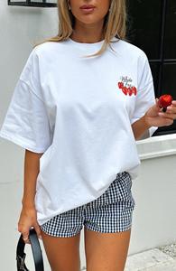 Oversized Eco-Friendly Summer Print <b>White</b> <b>T</b>-<b>shirt</b> <b>for</b> <b>Women</b> - Product Image 6