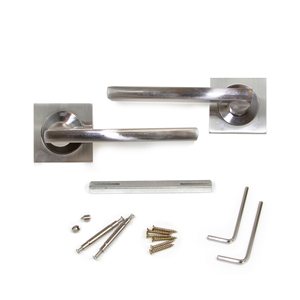Set di porte e finestre in alluminio e Zamak satinato 5 Perth e maniglie per finestre con rosetta 50x50mm per porte interne - Product Image 3