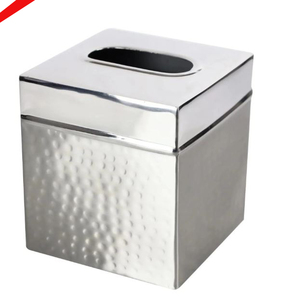 Nouvelle boîte à mouchoirs de forme carrée finie par argent de concepteur pour l'hôtel et le restaurant - Product Image 5