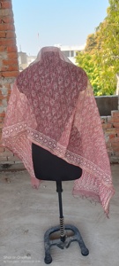 Very Traditional Hand Made Block Printed Dupatta Women Wear <b>Head</b> <b>Cover</b> Temple Wear Dupatta Wholesale Low Price Are Dupatta - Product Image 5