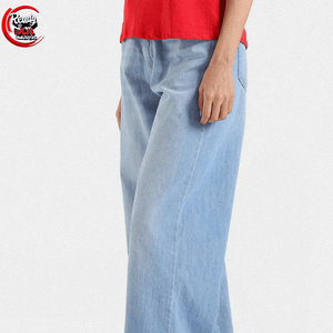 Jeans européens et américains déchirés lavés à jambes larges pour femmes 2025 printemps et automne nouvelle mode - Product Image 3