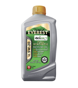 Aceite de Motor Sintético Completo Everest Dexos1 GEN 3 Antidesgaste SAE 5W-20, Paquete de 6, 1 Cuarto de Galón - Product Image 1