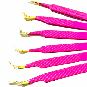 Pince à cils de longueur régulière avec logo entièrement personnalisée à vendre Pince à cils de volume en acier inoxydable de couleur unie - Product Image 4