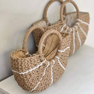 Bolsos de Hombro de Jacinto de Agua, Estilo Vintage, Ecológicos, Duraderos, con Cierre Abierto, Patrones Sutiles, Dos Asas, Nuevo - Product Image 6