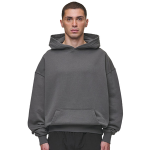 Sweat-shirts à capuche unisexes surdimensionnés en polaire pour homme, de haute qualité, avec logo personnalisé brodé, écologiques, en coton lourd 100% - Product Image 2