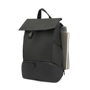 Mochila de cuero moderna para hombre, mezcla de nailon de cuero PU, carga USB, correa de equipaje, bolsillo oculto, resistente al agua, logotipo personalizado OEM - Product Image 1