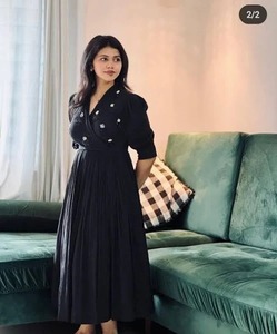 Main bloc imprimé coton écologique à manches courtes robe d'été confortable tenue décontracté taille naturelle vente saint valentin cadeau - Product Image 3