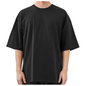 Camisetas con diseños gráficos Camisetas de algodón para hombres Camiseta de manga corta de gran tamaño con lavado ácido de gran tamaño con hombros caídos para hombres - Product Image 4