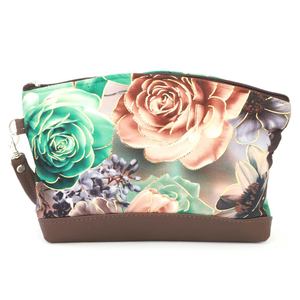 กระเป๋าพิมพ์ลายดอกไม้สำหรับผู้หญิง - สีกาแฟ - Product Image 2