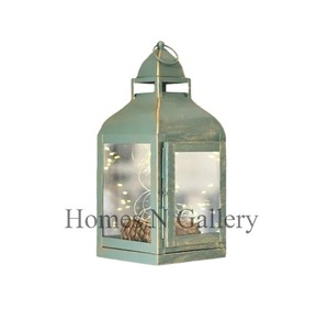 White Retro Iron Glass Wind <b>Lamp</b> Indoor and Garden Decorations for Christmas Home Decoration Metal <b>Lantern</b> - Product Image 4