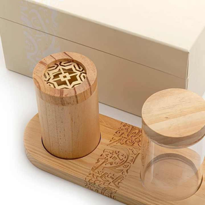 Support de Pyramide à Encens Bakhoor en Bois Fait Main de Taille Moyenne, Meilleure Qualité, avec Cendrier Intégré, Prix Usine - Product Image 1