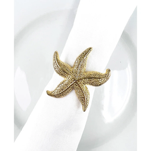 Servilletero de Metal con diseño de caballito de mar con acabado dorado Diseño en relieve Vajilla Accesorios decorativos Servilletero a los mejores precios - Product Image 4