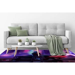 Modern Printed Rug, Thick Cyberpunk Abstract Personalized Bath Rug,With Pile Soft Rug - Product Image 2