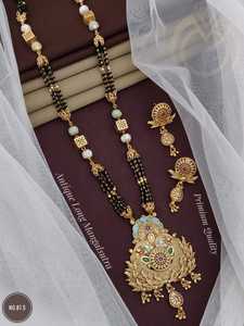 Mangalsutra chapado en oro para mujer, diseñador del orgullo, lo último - Product Image 3