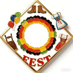 High Quality Metal Die Cast UV Printed Custom Logo German Carnival Commemorative Medal - Product Image 2