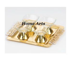 Antique Design Aluminium Nuts Server With Marble Tray Greatest Quality Chocolate Dates Server For Top Selling - Product Image 6