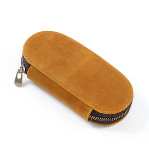 Genuine Vintage Leather Eco-Friendly <b>Large</b> Pencil Case Pouch Pen Holder Zipper Closure Brush Organizer <b>Art</b> Supplies Office - Product Image 4