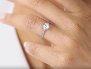 10k jaune Rose et or blanc rond taille brillant diamant cultivé en laboratoire bague de mariage et de fiançailles bague de mariage élégante coupe diamant - Product Image 5