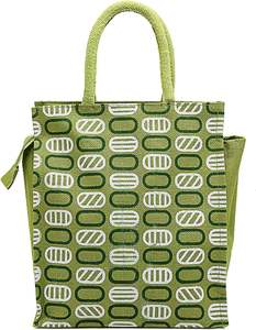 Bolsas de yute, diseño impreso personalizado, forma rectangular hecha a mano de alta calidad con asas, regalos de compras, fiestas de boda, bolsas utilizables - Product Image 1