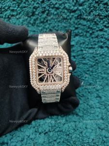 40mm fait à la main personnalisable nouvelle marque de mode montre glacée mouvement automatique étanche avec cadran Bling buste vers le bas pour lui elle - Product Image 6