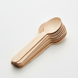 Cuillères en bois miniatures de 110 mm de qualité export pour la restauration, cuillères jetables en bois de bouleau naturel, vaisselle durable de haute qualité - Product Image 5