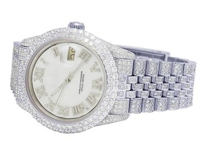 Montre de luxe pour homme entièrement sertie de diamants Moissanite, style Hip Hop, bijou de mode, mouvement à quartz, boîtier en acier inoxydable et verre - Product Image 3