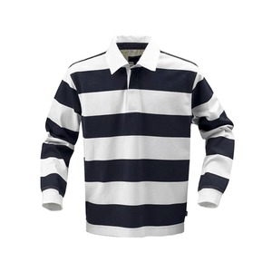 Venta al por mayor personalizar 100% algodón Rugby camisa peso pesado 320gsm bordado Logo Rugby Jersey bordado técnica tarifa al por mayor - Product Image 4
